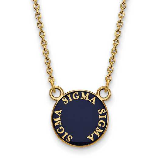 GP012SSS-18: SS w/GP LogoArt Sigma Sigma Sigma Sm Enamel Pend w/Necklace