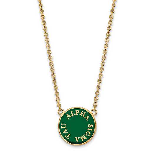 GP013ALS-18: SS w/GP LogoArt Alpha Sigma Tau Large Enamel Pend w/Necklace