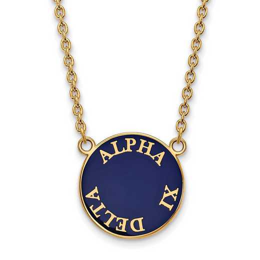 GP013AXD-18: SS w/GP LogoArt Alpha Xi Delta Large Enamel Pend w/Necklace