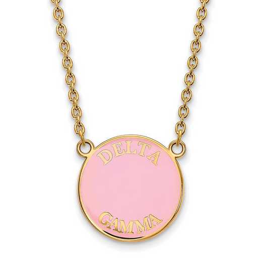 GP013DG-18: SS w/GP LogoArt Delta Gamma Large Enamel Pendant w/Necklace