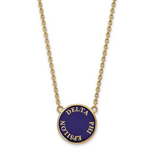 GP013DPH-18: SS w/GP LogoArt Delta Phi Epsilon Large Enml Pend w/Necklace