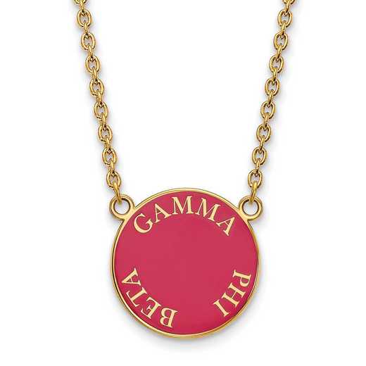 GP013GPB-18: SS w/GP LogoArt Gamma Phi Beta Large Enamel Pend w/Necklace