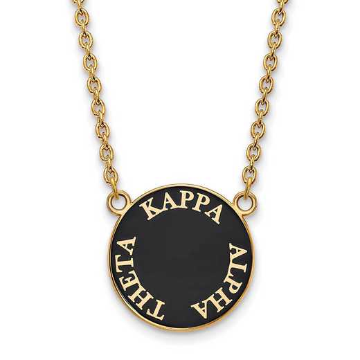 GP013KAT-18: SS w/GP LogoArt Kappa Alpha Theta Large Enml Pend w/Necklace