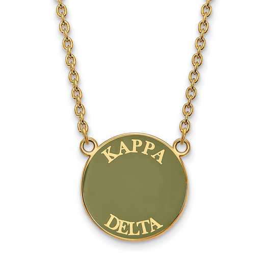 GP013KD-18: SS w/GP LogoArt Kappa Delta Large Enamel Pendant w/Necklace