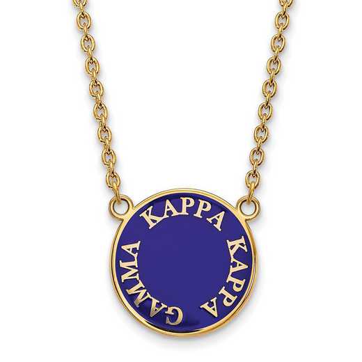 GP013KKG-18: SS w/GP LogoArt Kappa Kappa Gamma Large Enl Pend w/Necklace