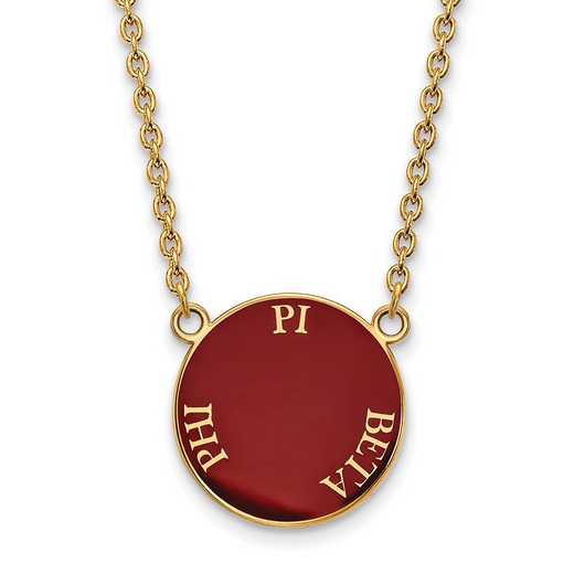 GP013PBP-18: SS w/GP LogoArt Pi Beta Phi Large Enml Pend w/Necklace