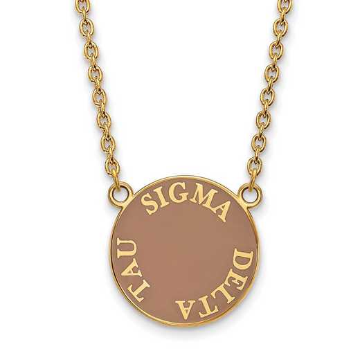 GP013SDT-18: SS w/GP LogoArt Sigma Delta Tau Large Enamel Pend w/Necklace