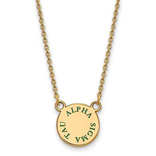 GP014ALS-18: SS w/GP LogoArt Alpha Sigma Tau Sm Enamel Pendant w/Necklace