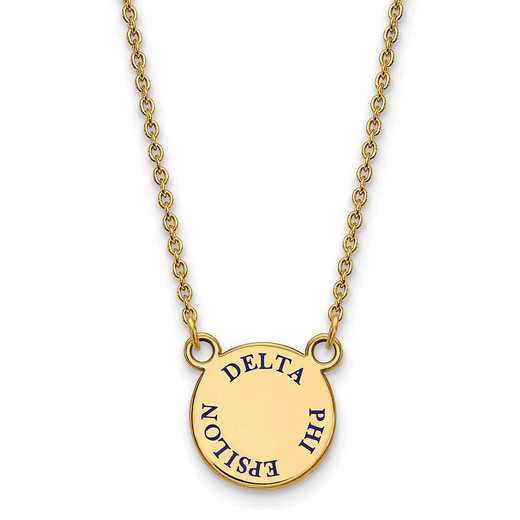 GP014DPH-18: SS w/GP LogoArt Delta Phi Epsilon Sm Enamel Pend w/Necklace