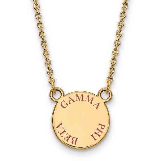 GP014GPB-18: SS w/GP LogoArt Gamma Phi Beta Sm Enamel Pendant w/Necklace