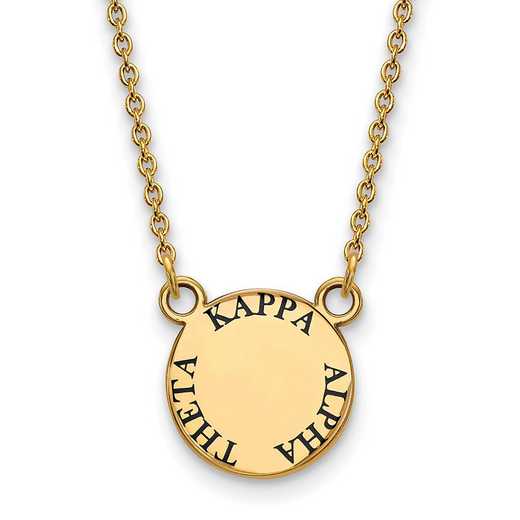 GP014KAT-18: SS w/GP LogoArt Kappa Alpha Theta Sm Enamel Pend w/Necklace