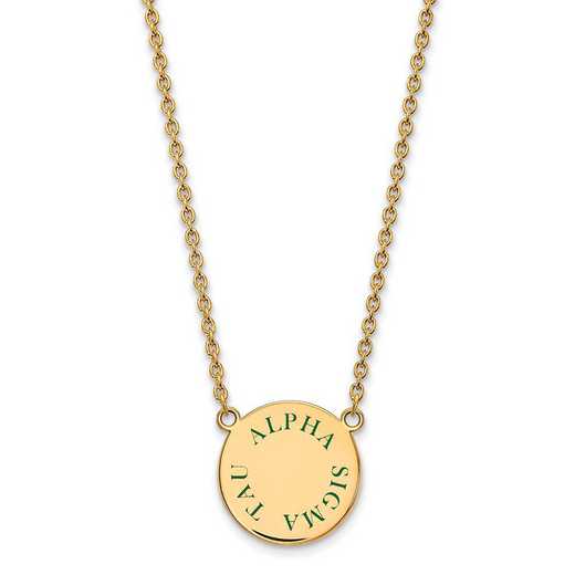 GP015ALS-18: SS w/GP LogoArt Alpha Sigma Tau Large Enamel Pend w/Necklace