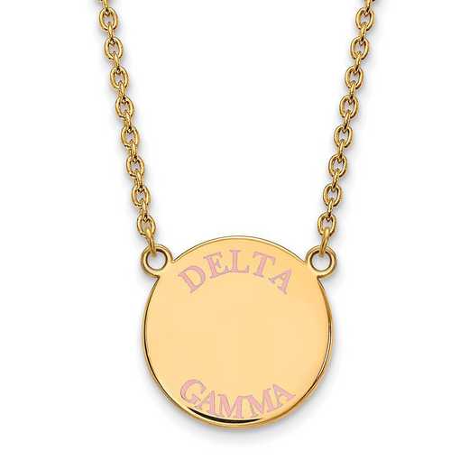 GP015DG-18: SS w/GP LogoArt Delta Gamma Large Enamel Pendant w/Necklace