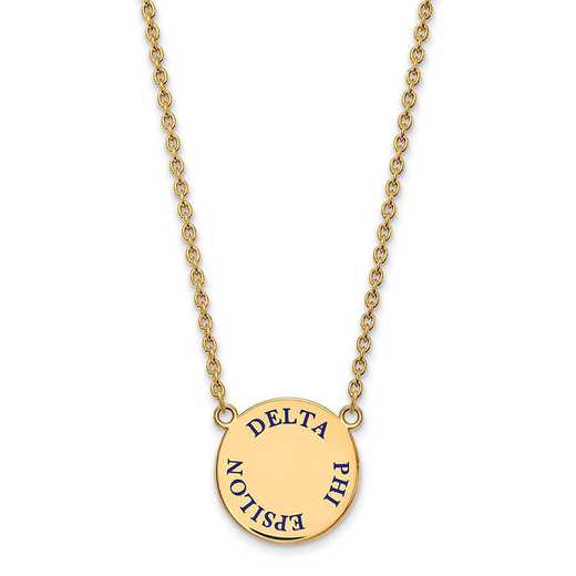 GP015DPH-18: SS w/GP LogoArt Delta Phi Epsilon Large Enml Pend w/Necklace