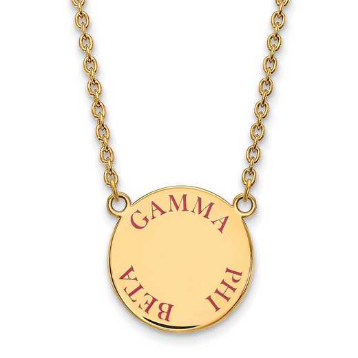 GP015GPB-18: SS w/GP LogoArt Gamma Phi Beta Large Enamel Pend w/Necklace