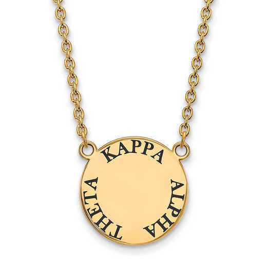 GP015KAT-18: SS w/GP LogoArt Kappa Alpha Theta Large Enml Pend w/Necklace