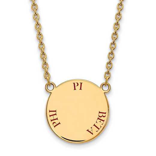 GP015PBP-18: SS w/GP LogoArt Pi Beta Phi Large Enml Pend w/Necklace