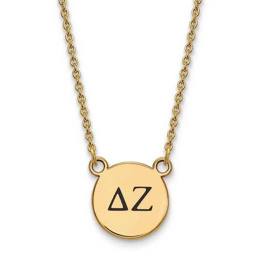 GP016DZ-18: SS w/GP LogoArt Delta Zeta Sm Enl Pend w/Necklace