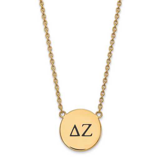 GP017DZ-18: SS w/GP LogoArt Delta Zeta Large Enl Pend w/Necklace