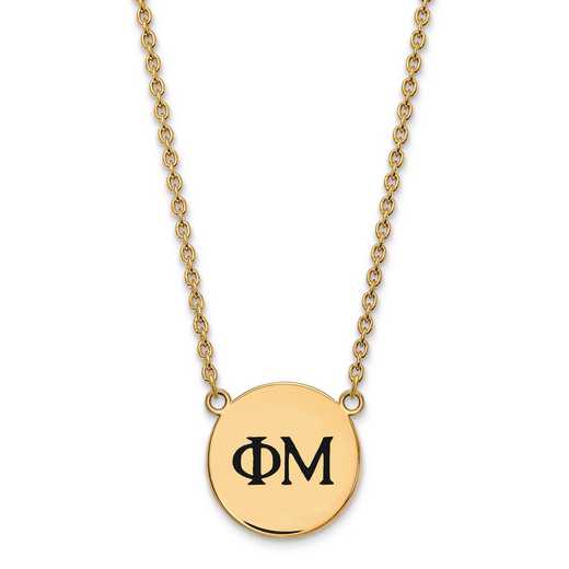 GP017PHM-18: SS w/GP LogoArt Phi Mu Large Enl Pend w/Necklace