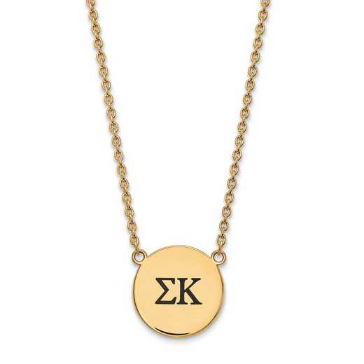 GP017SKP-18: SS w/GP LogoArt Sigma Kappa Large Enl Pend w/Necklace