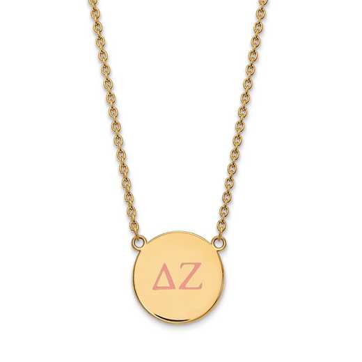 GP028DZ-18: SS w/GP LogoArt Delta Zeta Large Enl Pend w/Necklace