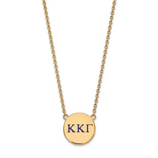 GP028KKG-18: SS w/GP LogoArt Kappa Kappa Gamma Large Enl Pend w/Necklace