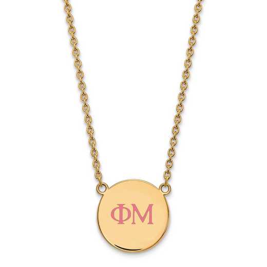 GP028PHM-18: SS w/GP LogoArt Phi Mu Large Enl Pend w/Necklace