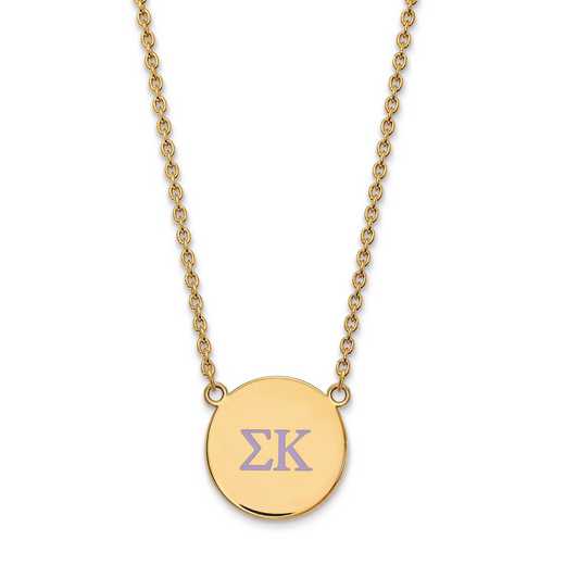 GP028SKP-18: SS w/GP LogoArt Sigma Kappa Large Enl Pend w/Necklace