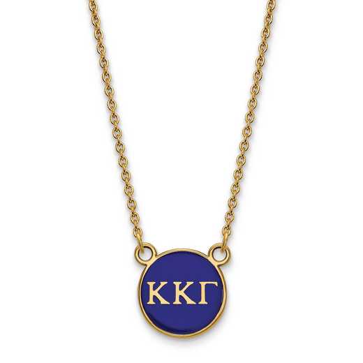 GP029KKG-18: SS w/GP LogoArt Kappa Kappa Gamma Sm Enl Pend w/Necklace