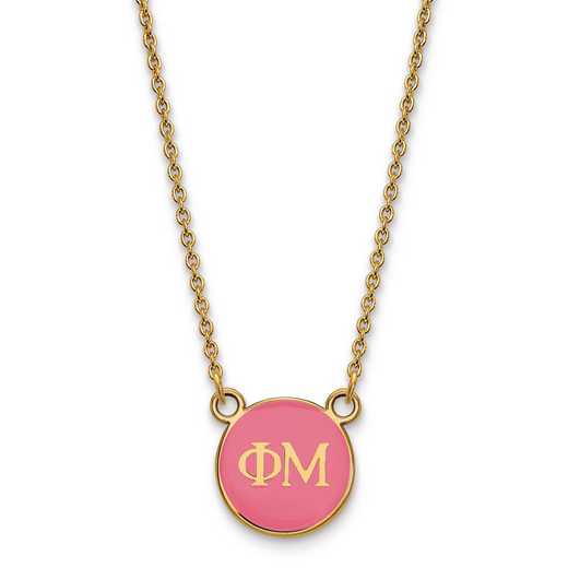 GP029PHM-18: SS w/GP LogoArt Phi Mu Sm Enl Pend w/Necklace