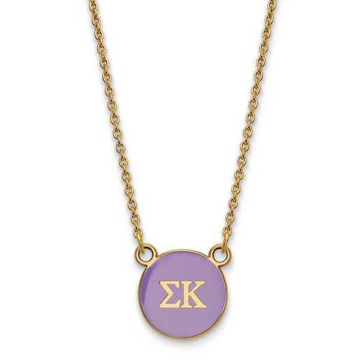 GP029SKP-18: SS w/GP LogoArt Sigma Kappa Sm Enl Pend w/Necklace