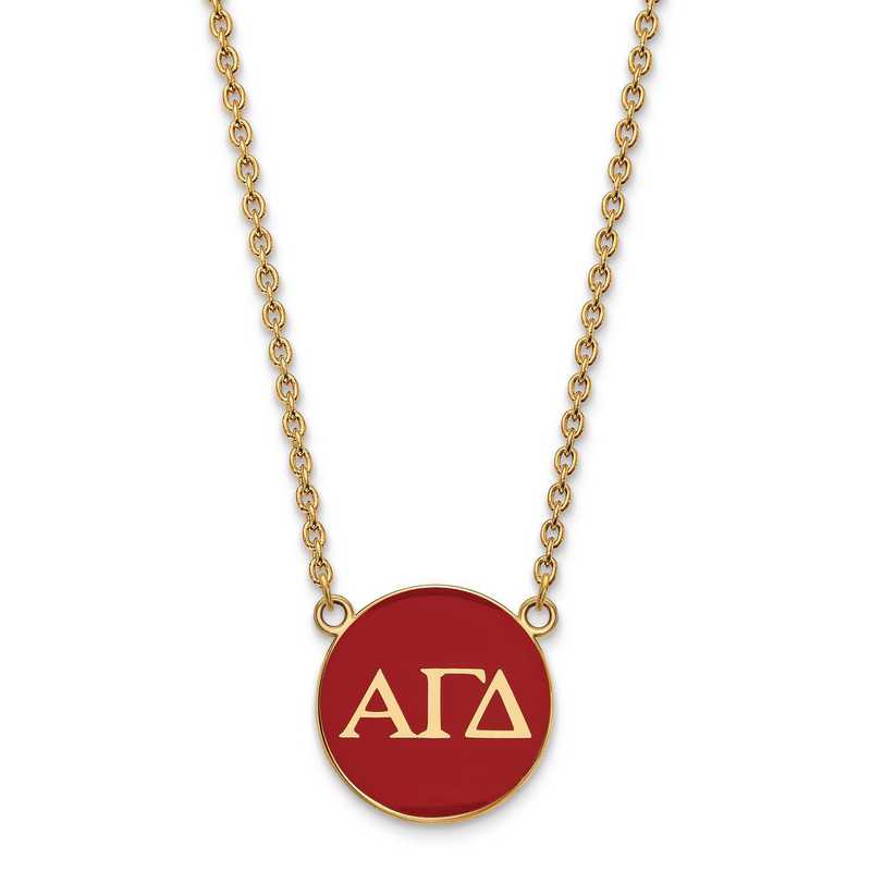 Logoart Sterling Silver Gp Alpha Gamma Delta Large Enamel Pendant Necklace