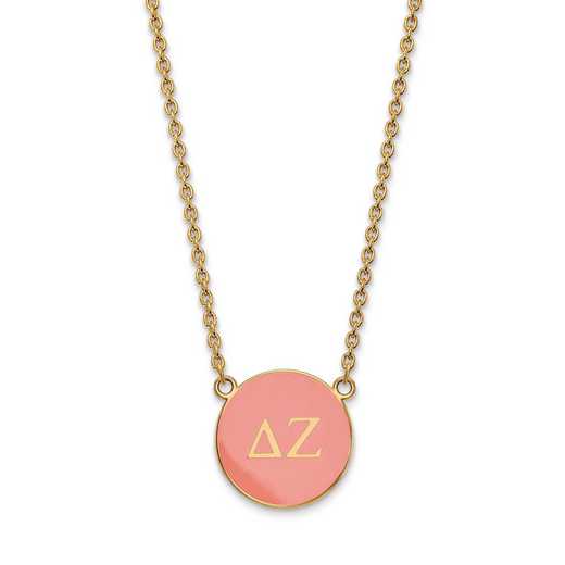 GP030DZ-18: SS w/GP LogoArt Delta Zeta Large Enl Pend w/Necklace