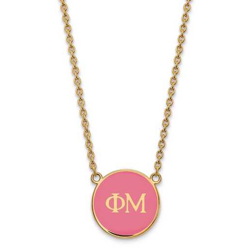 GP030PHM-18: SS w/GP LogoArt Phi Mu Large Enl Pend w/Necklace