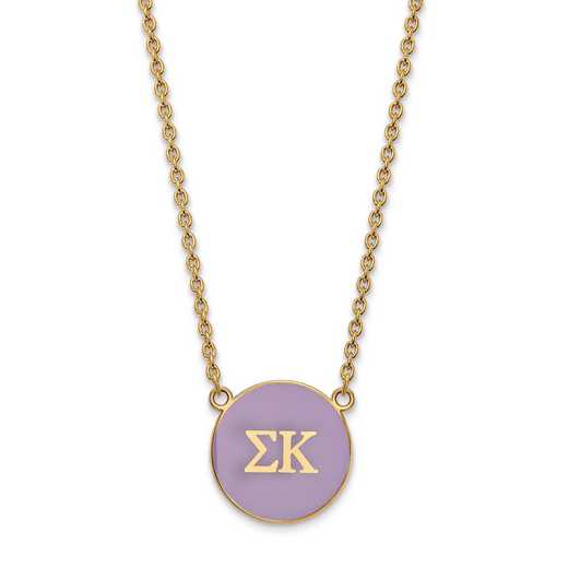 GP030SKP-18: SS w/GP LogoArt Sigma Kappa Large Enl Pend w/Necklace