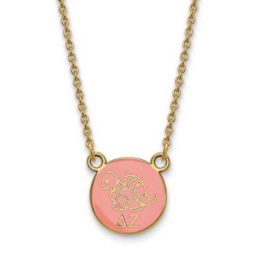 GP042DZ-18: SS w/GP LogoArt Delta Zeta Sm Enl Pend w/Necklace