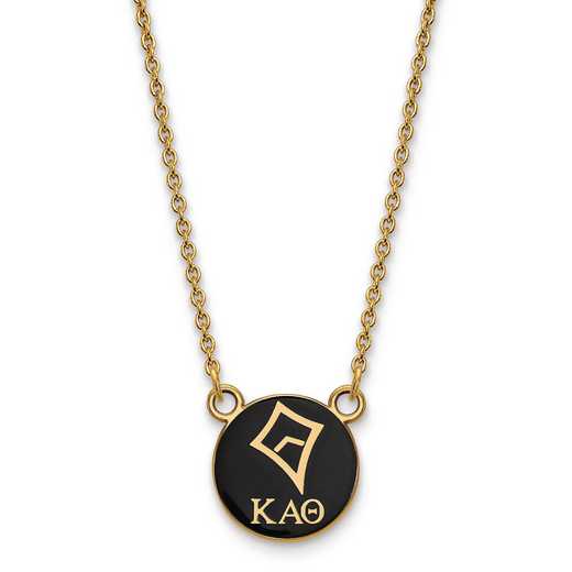 GP042KAT-18: SS w/GP LogoArt Kappa Alpha Theta Sm Enl Pend w/Necklace