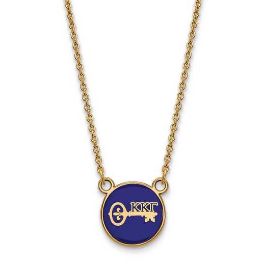 GP042KKG-18: SS w/GP LogoArt Kappa Kappa Gamma Sm Enl Pend w/Necklace