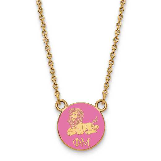 GP042PHM-18: SS w/GP LogoArt Phi Mu XS Enl Pend w/Necklace