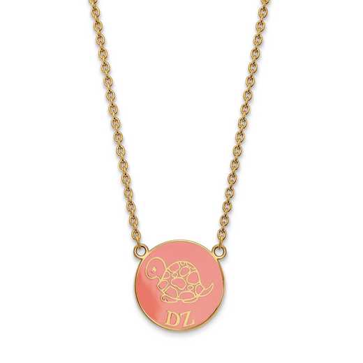 GP043DZ-18: SS w/GP LogoArt Delta Zeta Large Enl Pend w/Necklace