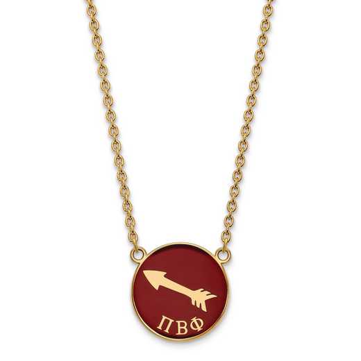 GP043PBP-18: SS w/GP LogoArt Pi Beta Phi Large Enl Pend w/Necklace