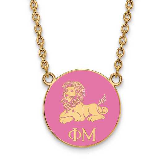 GP043PHM-18: SS w/GP LogoArt Phi Mu Small Enl Pend w/Necklace