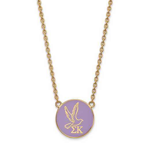 GP043SKP-18: SS w/GP LogoArt Sigma Kappa Large Enl Pend w/Necklace