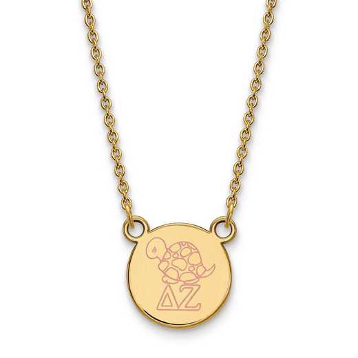 GP044DZ-18: SS w/GP LogoArt Delta Zeta Sm Enl Pend w/Necklace