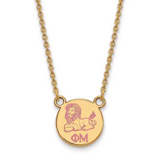 GP044PHM-18: SS w/GP LogoArt Phi Mu XS Enl Pend w/Necklace