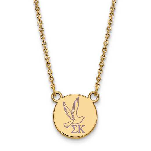 GP044SKP-18: SS w/GP LogoArt Sigma Kappa Sm Enl Pend w/Necklace