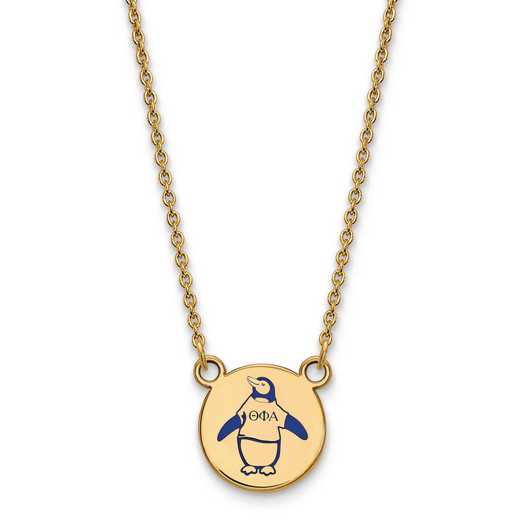 GP044TPA-18: SS w/GP LogoArt Theta Phi Alpha Sm Enl Pend w/Necklace