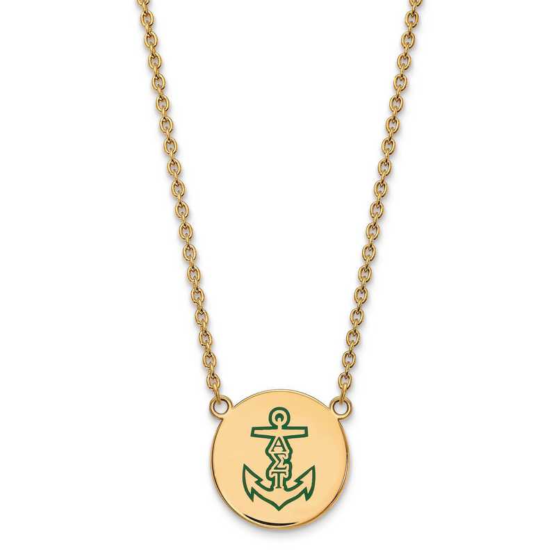 LogoArt Sterling Silver Alpha Sigma Tau Small Circle Pendant w//Chain