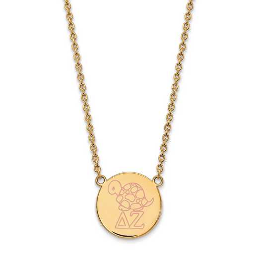 GP045DZ-18: SS w/GP LogoArt Delta Zeta Large Enl Pend w/Necklace